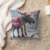 Moose-tastic Christmas Personalized  クッション (ブランケット)