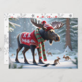 Moose-tastic Christmas Personalized Greeting Card シーズンカード (正面/裏面)