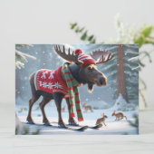 Moose-tastic Christmas Personalized Greeting Card シーズンカード (スタンド正面)