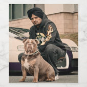 Moose Wala写真を使用した食品・飲料ラベルセット。 ワインラベル (シングルラベル)