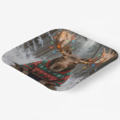 Moose Wearing Ugly Christmas Sweater ペーパープレート (傾斜あり)