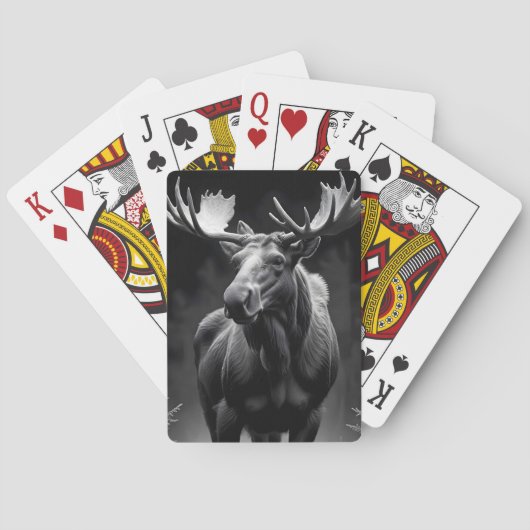 Moose Wildlife Majestic Nature Life Art Poster トランプ (裏面)