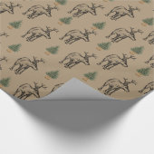 Moose & Xmas Trees Christmas Wrapping Paper ラッピングペーパー (角)