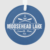 Moosehead湖のメインのいかりのカスタムな町および名前 オーナメント (裏面)