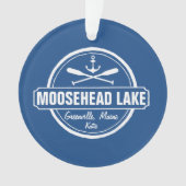 Moosehead湖のメインのいかりのカスタムな町および名前 オーナメント (正面)