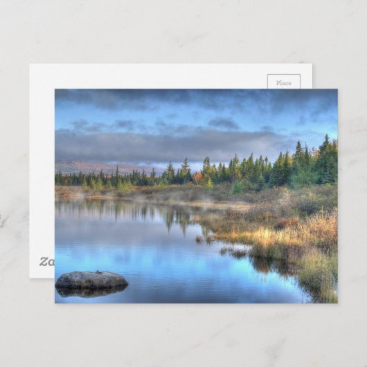 Moosehead湖メインの秋の日の出 ポストカード (正面/裏面)