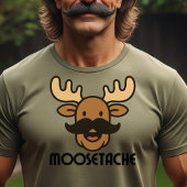 Moosetache Funny Moose With Mustache Dad Gifts Tシャツ