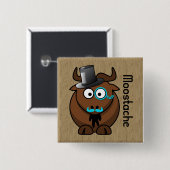 Moostache 缶バッジ (正面&裏面)