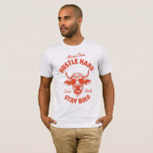 Moove Over Hustle Hard 面白い牛デザイン Tシャツ (正面フル)