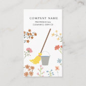 Mop Bucket Floral Professional Cleaning Services 名刺 (正面)