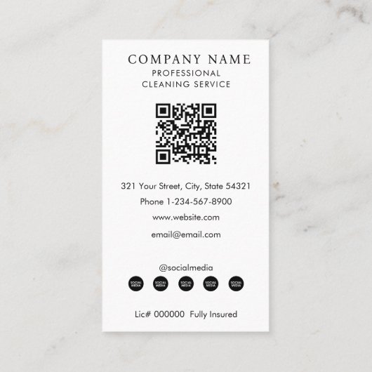 Mop Bucket Professional Cleaning Services 名刺 (裏面)