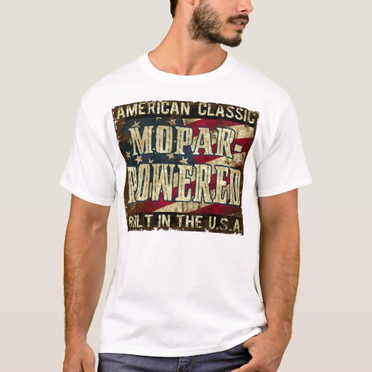 Mopar動力-米国で造られるクラシックなエンジン Tシャツ (正面)