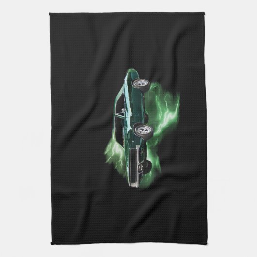 Mopar: 「緑の稲妻を持つ68のごまかしの充電器 キッチンタオル (縦)