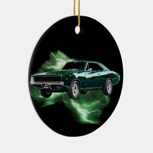 Mopar: 「緑の稲妻を持つ68のごまかしの充電器 セラミックオーナメント (右)