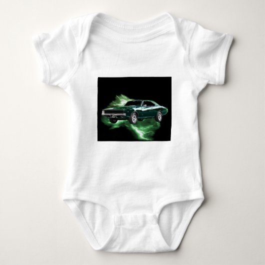 Mopar: 「緑の稲妻を持つ68のごまかしの充電器 ベビーボディスーツ (正面)