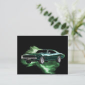 Mopar: '68 Dodge Charger with green稲妻 ポストカード (スタンド正面)