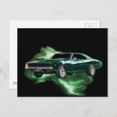 Mopar: '68 Dodge Charger with green稲妻 ポストカード (正面/裏面)