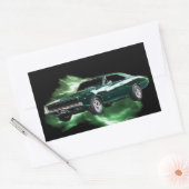 Mopar: '68 Dodge Charger with green稲妻 長方形シール (封筒)