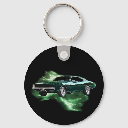 Mopar: '68 Dodge Charger with green lightning キーホルダー (正面)
