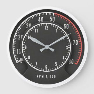 Mopar - Dodge Charger Tic TOC Tach Round Clock ラージ壁時計
