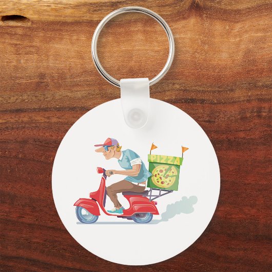 Moped Pizza Delivery キーホルダー