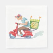 Moped Pizza Delivery スタンダードランチョンナプキン (正面)