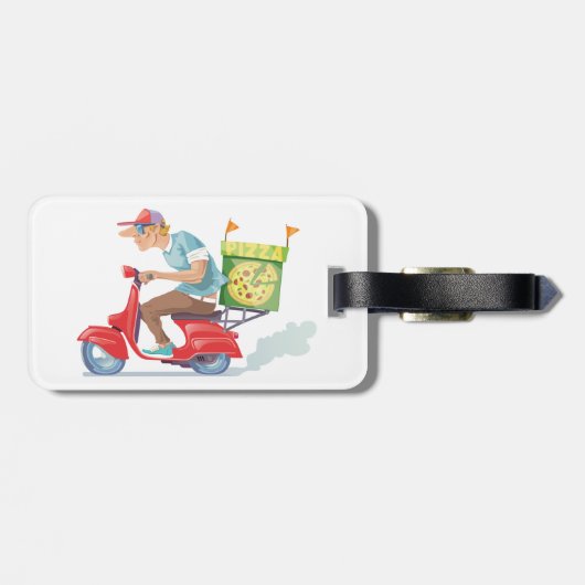 Moped Pizza Delivery ラゲッジタグ (裏面横)