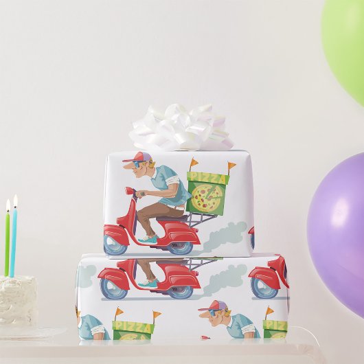 Moped Pizza Delivery ラッピングペーパー