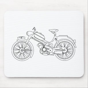 Moped PUCH MS 50モータースクーター設計図 マウスパッド
