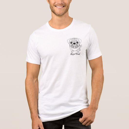 Mops-Dad T-Shirt personalisiert Hundepapa トライブレンドTシャツ (正面)