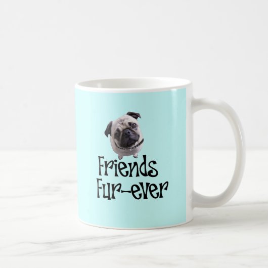 Mops "Friends Fur-ever" コーヒーマグカップ (右)