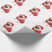 Mops im Weihnachtsküstum Geschenkpapier ラッピングペーパー (角)