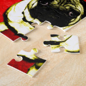 Mops Richi in 4 Farben ジグソーパズル (側面)