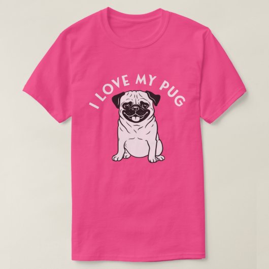 Mops Tシャツが大好き Tシャツ (デザイン正面)