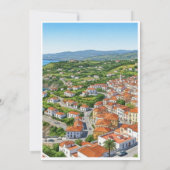 Morabeza Creations – Sunlit Hilltop Town Cityscape サンキューカード (裏面)