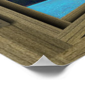 Moraine Lake Brown Wood 6ペイン窓ポスター ポスター (角)