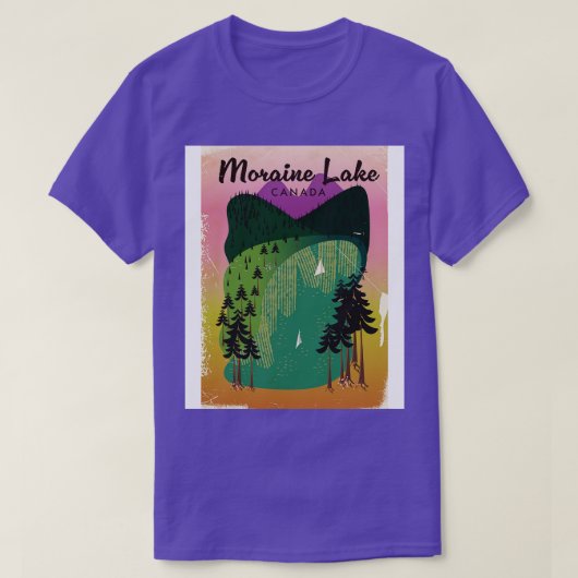 Moraine Lake Canada旅行ポスター Tシャツ (デザイン正面)