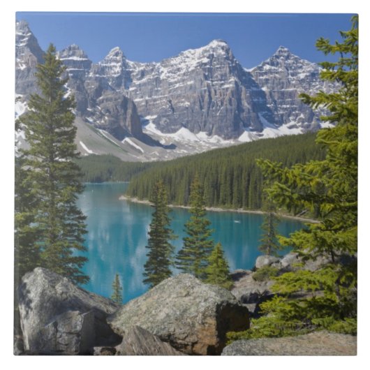 Moraine Lake, Canadian Rockies，アルバータ，カナダ タイル (正面)