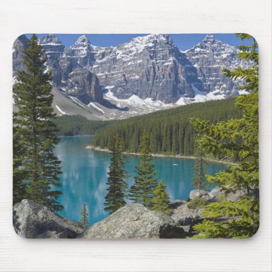 Moraine Lake, Canadian Rockies，アルバータ，カナダ マウスパッド (正面)