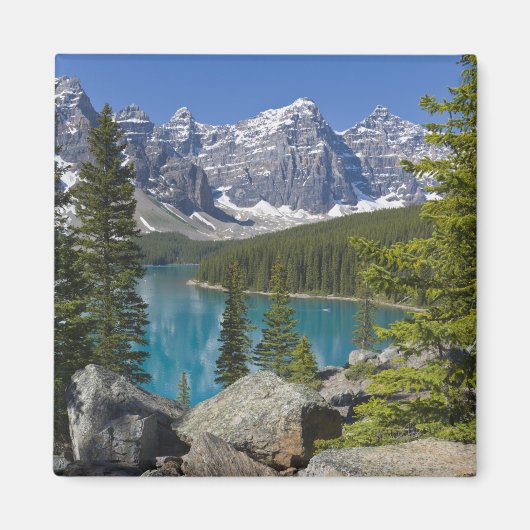 Moraine Lake, Canadian Rockies，アルバータ，カナダ マグネット (正面)