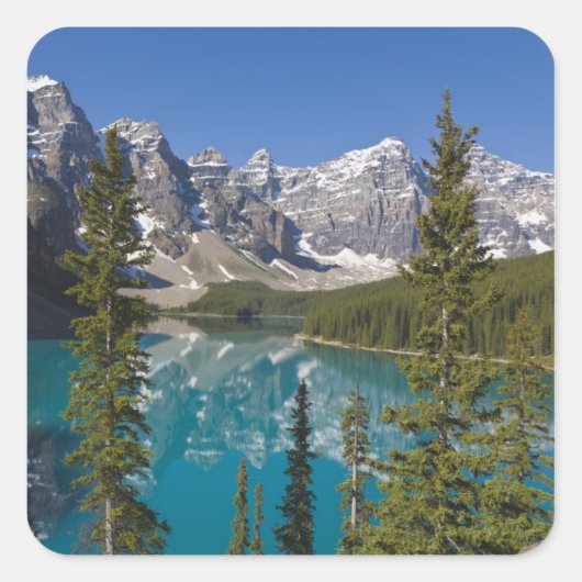Moraine Lake, Canadian Rockies, Alberta, Canada 2 スクエアシール (正面)
