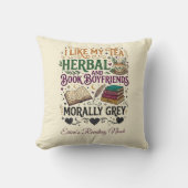 Morally Grey Book Boyfriend Herbal Tea Book Club クッション (正面)