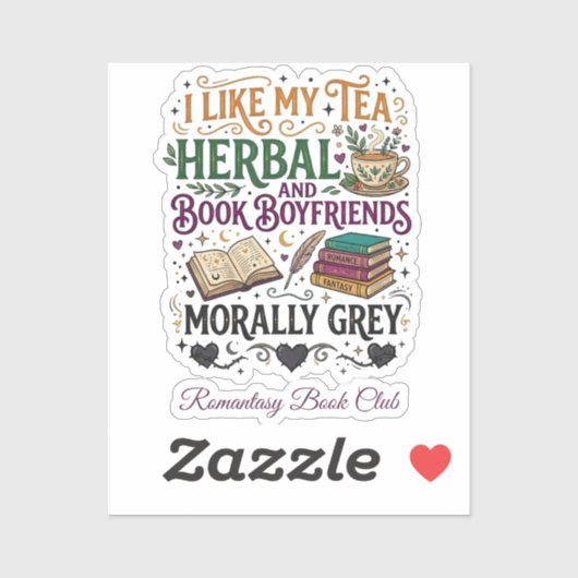 Morally Grey Book Boyfriend Herbal Tea Book Club シール (シート)
