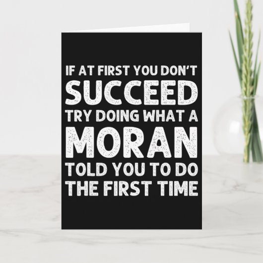 Moran Funny Surname Family Tree Birthday Reunion I カード (正面)