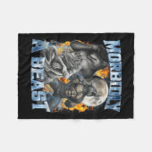 Morbidly A Funny Cringe Alpha Werewolf Wolf Meme  フリースブランケット (正面(横))