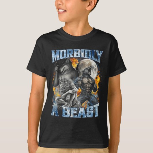 Morbidly A Funny Cringe Alpha Werewolf Wolf Meme  Tシャツ (正面)