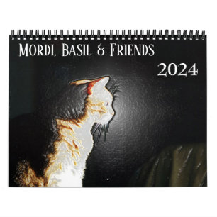 Mordi, Basil & Friends Cat Calendar 2024 カレンダー