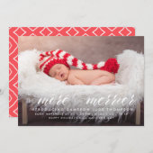 More メリー  The Holiday Birth Announcement シーズンカード (正面/裏面)