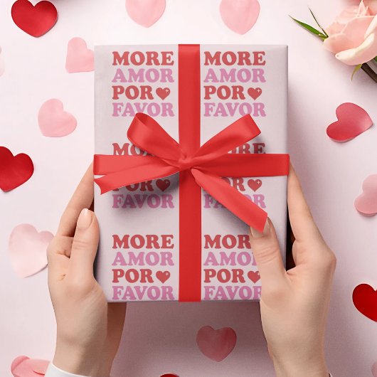 More Amor Por Favor Love Quote Wrapping Paper ラッピングペーパー