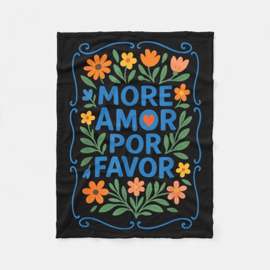 More Amor R Favor Latin Spanish Love Quote フリースブランケット (正面)